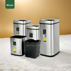 EKO Stainless Steel Fingerprint Proof Open Top Trash Bin