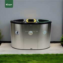 Recycle Bin Steel 3 Top | Commercial & Public Space Bin