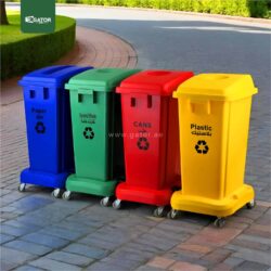 Recycle Bin Classification Waste Bins 4*60L - Movable Bin