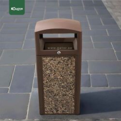 EKO Outdoor Stone-Textured Waste Bin