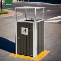 Outdoor Ashtray Bin Stainless Steel 50 L