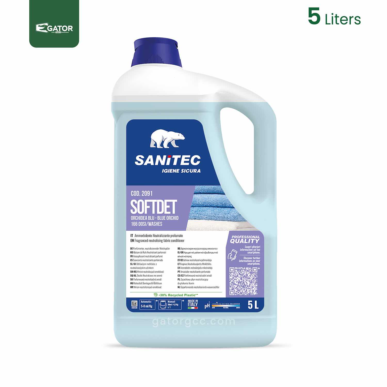 Fabric Softener | Professional Laundry Care | Commercial Grade Clothes Softener 5L | Sanitec