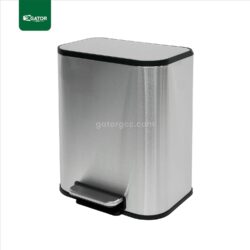 Square Stainless Steel Pedal Trash Bin with Soft-Close Lid